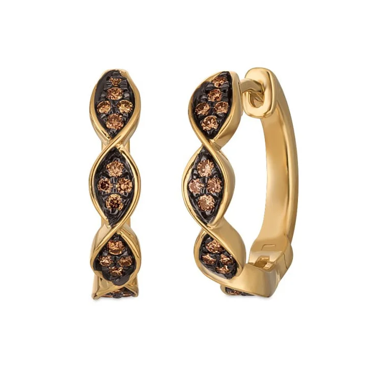 Ladies Platinum Earrings -Le Vian 14K Honey Gold Earrings