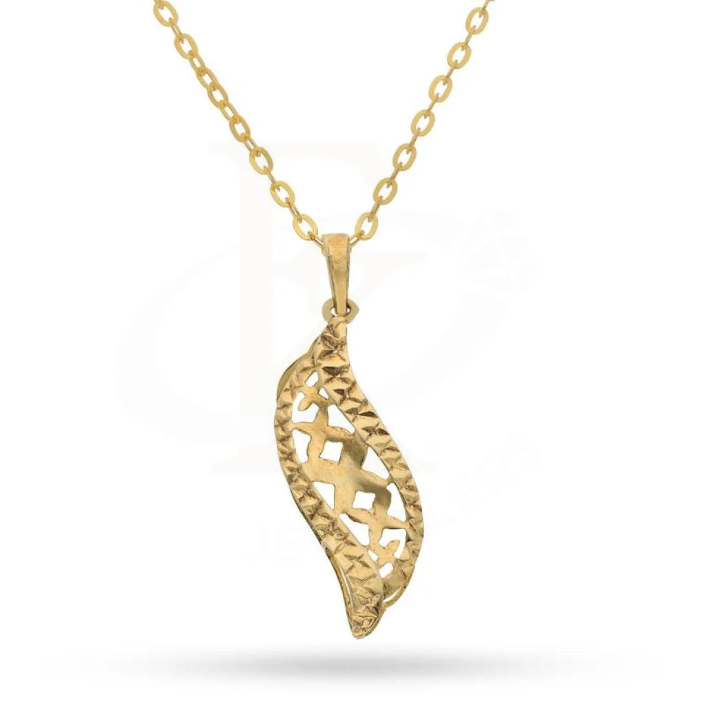 Ladies Edgy Necklaces -non-tarnish necklaces -Gold Necklace (Chain with Pendant) 18KT - FKJNKL1474