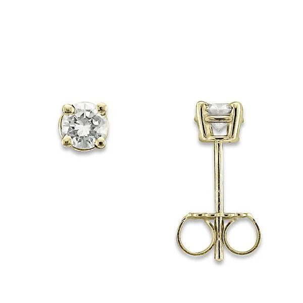 Ladies Abstract Earrings -14KT YELLOW GOLD 1/3 CTW ROUND DIAMOND EARRINGS