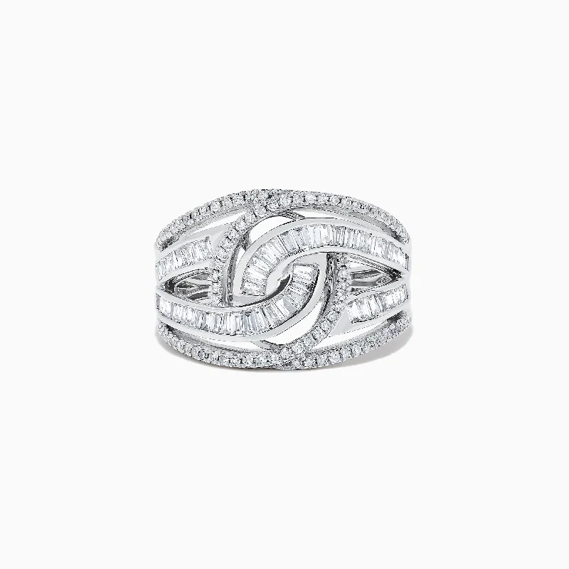 contemporary women's rings -Classique 14K White Gold Diamond Ring, 0.81 TCW