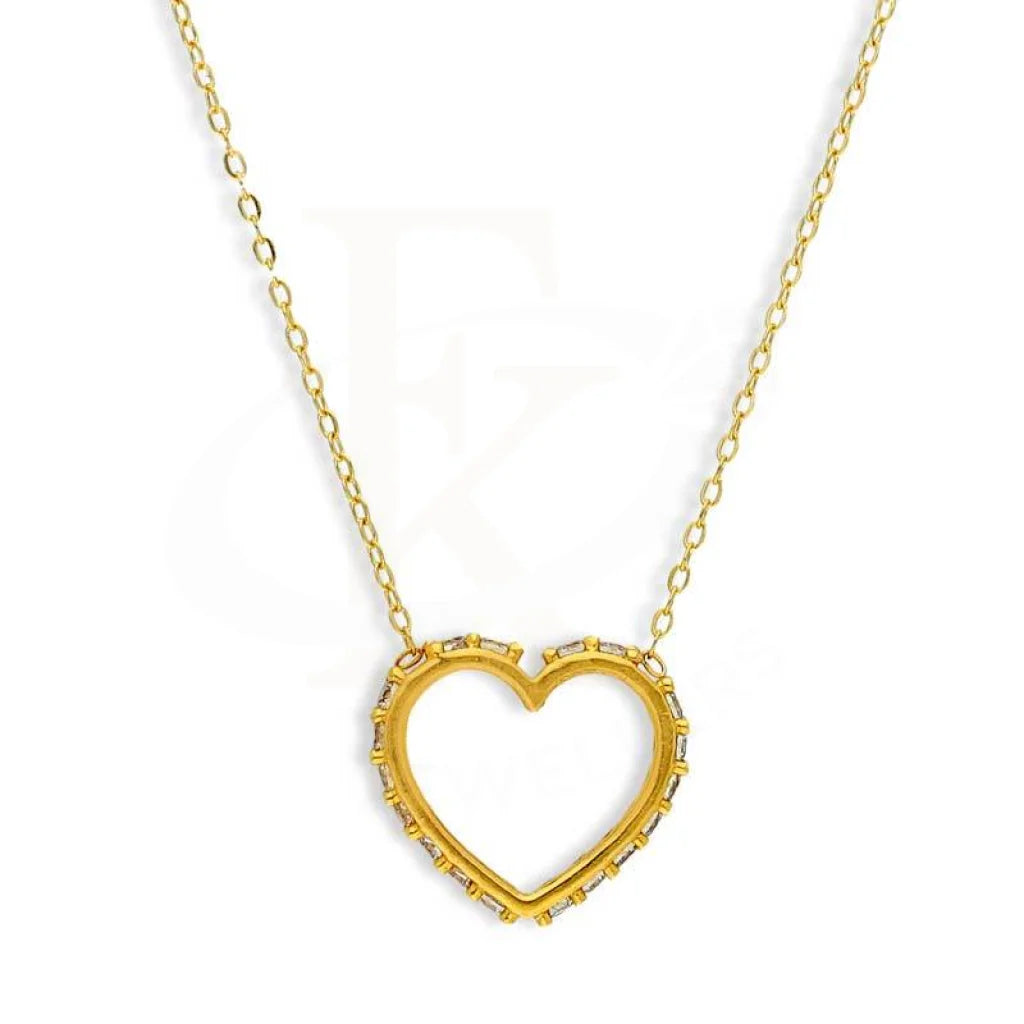 Ladies Initial Necklaces -travel-inspired necklaces -Gold Heart Necklace 21KT - FKJNKL21K2808