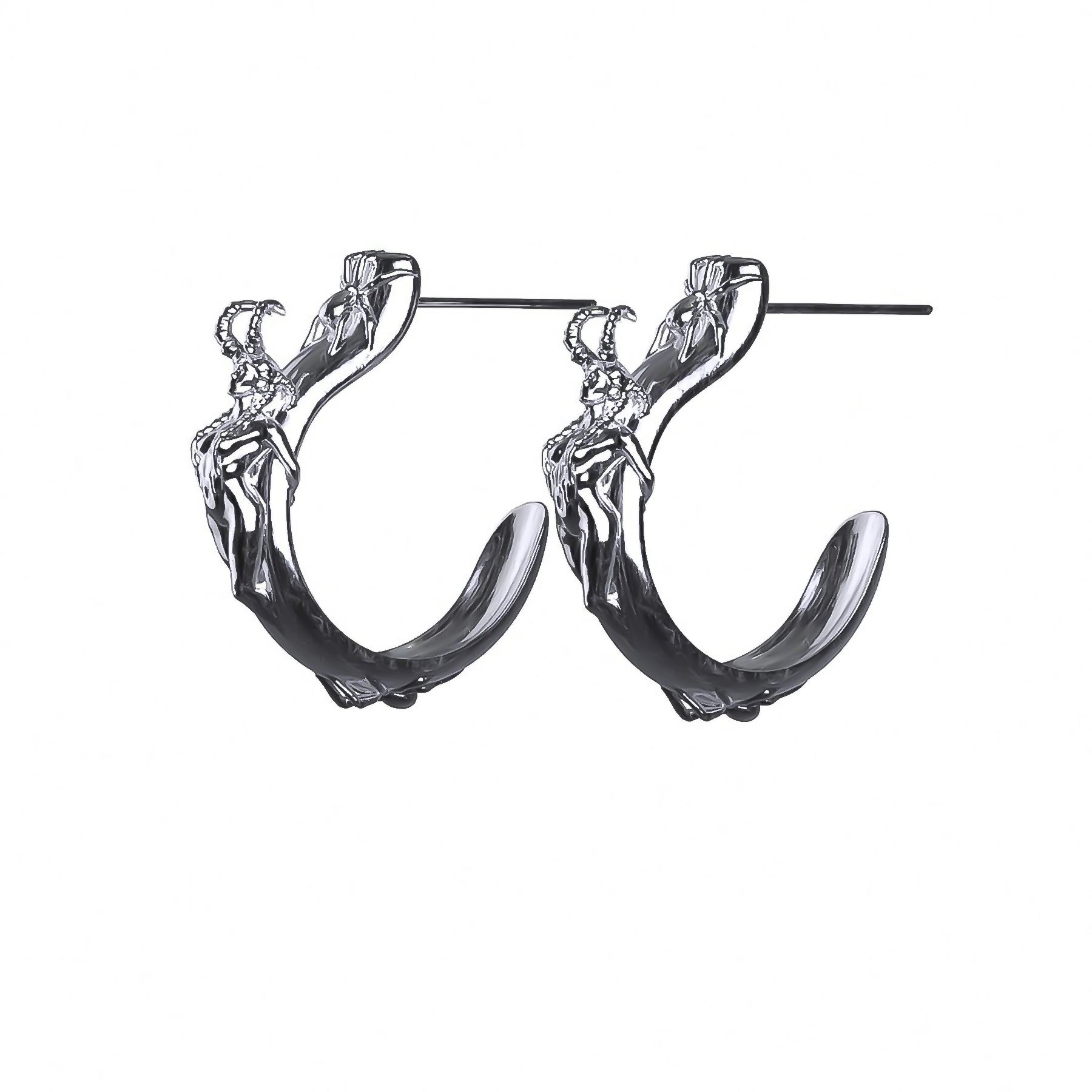 Ladies Woven Earrings -SUCCUBUS OPEN HOOP EARRING