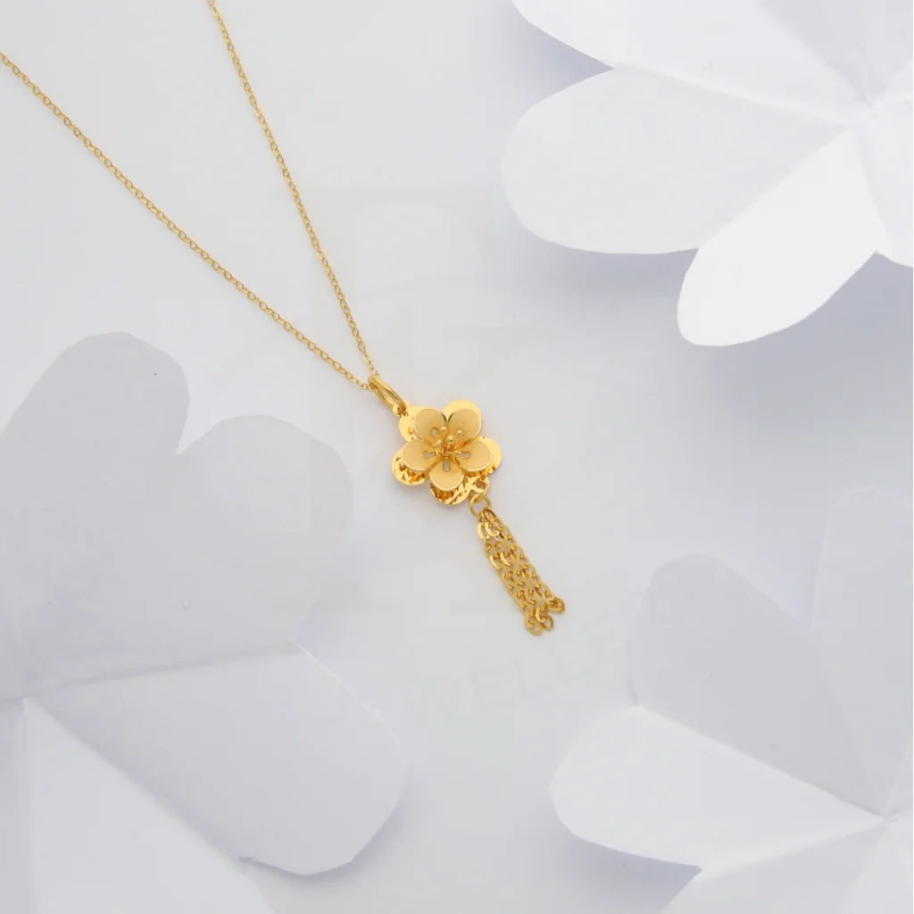 Ladies Name Necklaces -bohemian necklaces for women -Gold Necklace (Chain with Floral Style Pendant) 21KT - FKJNKL21KM8432