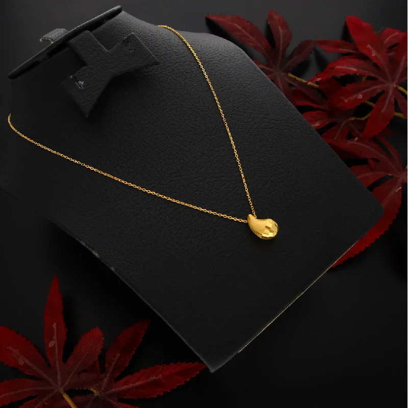 Ladies Joy Necklaces -heart-shaped necklaces for women -Gold Necklace (Chain With Tear Drop Shaped Pendant) 21KT - FKJNKL21KM9990