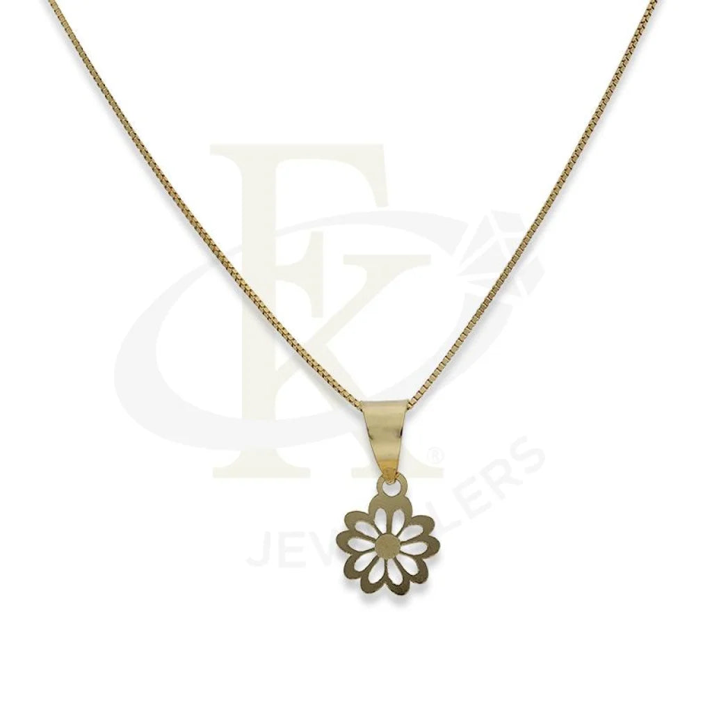 Ladies Gemstone Necklaces -handmade gemstone necklaces -Gold Necklace (Chain with Flower Pendant) 18KT - FKJNKL18K2305