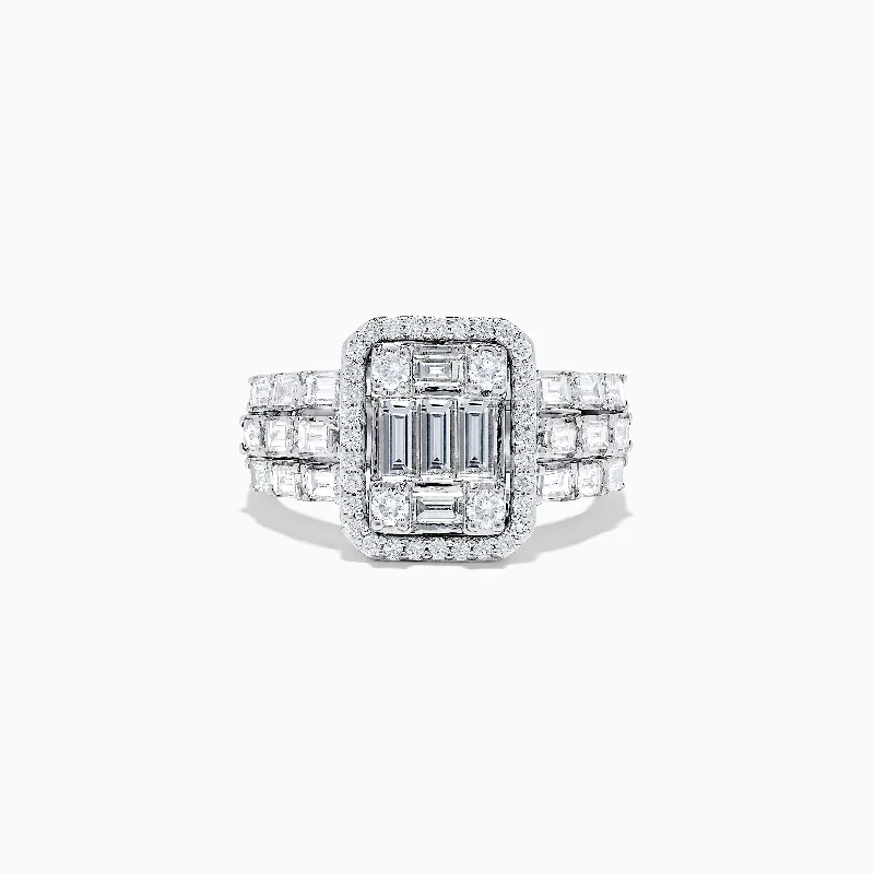 delicate women's rings -Classique 14K White Gold Diamond Ring