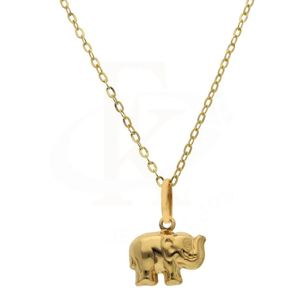 Ladies Short Necklaces -sapphire necklaces for women -Gold Necklace (Chain with Elephant Pendant) 18KT - FKJNKL18K2517