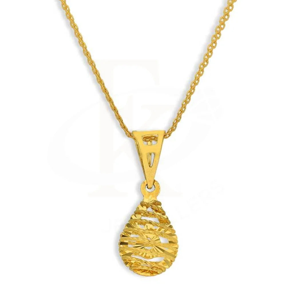 Ladies Dreamy Necklaces -arthritis relief necklaces -Gold Necklace (Chain with Pear Shaped Pendant) 18KT - FKJNKL18K2820