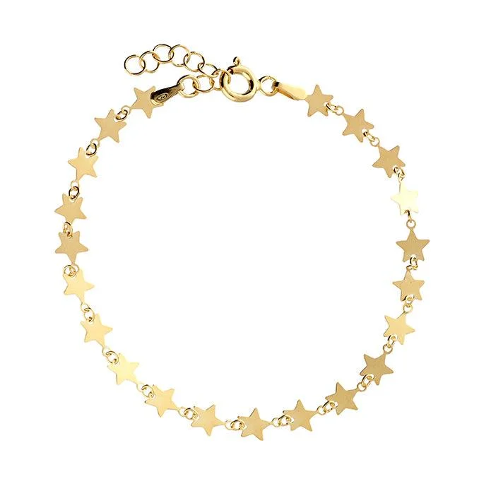 Ladies Bracelets with Sodalite-Stars Bracelet - Gold