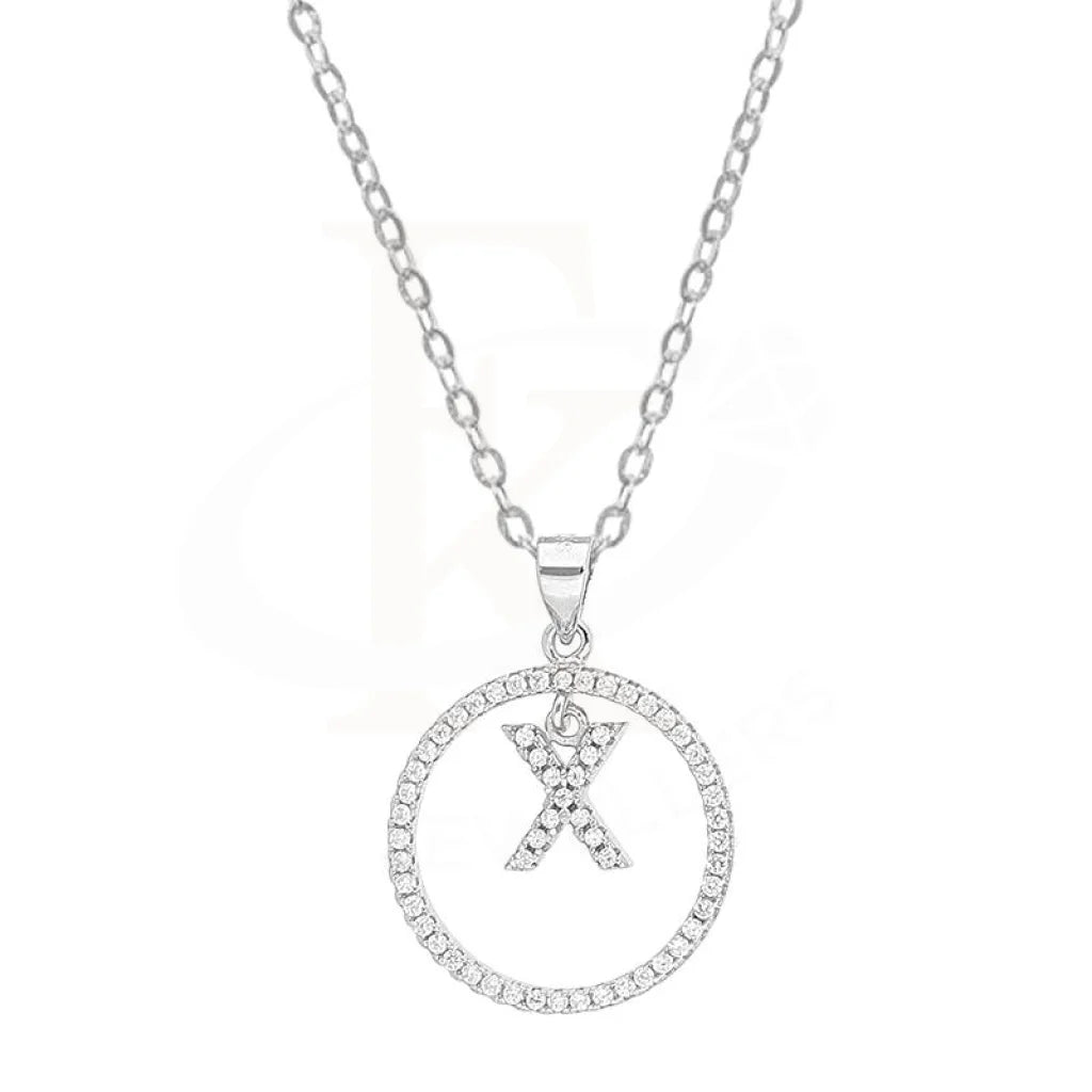 Ladies Bold Necklaces -celestial necklaces for women -Sterling Silver 925 Necklace (Chain with Round Shaped Alphabet Pendant) - FKJNKLSL2088