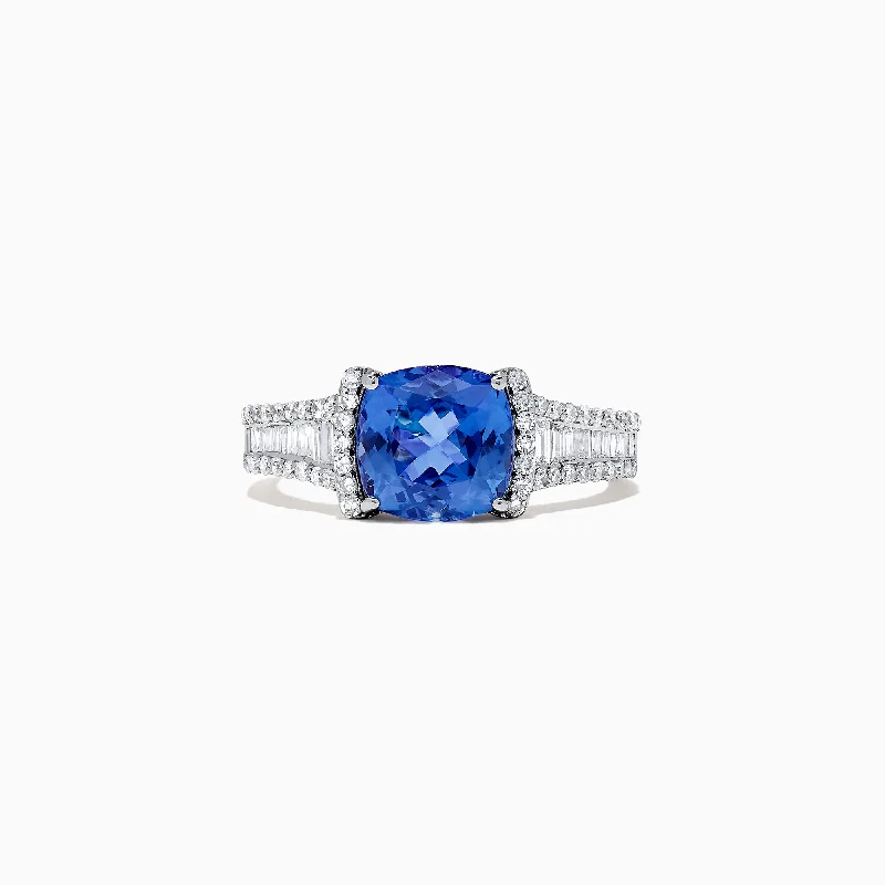 adjustable women's rings -Nahla Siri 14K White Gold Tanzanite and Diamond Ring, 2.18 TCW