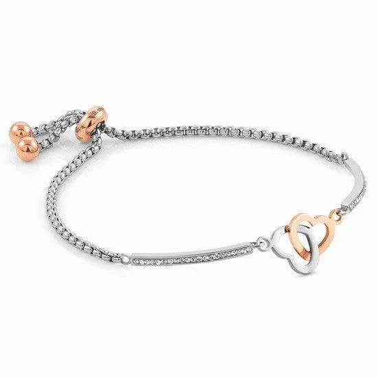 Ladies Bracelets Moon Charm-Nomination Milleluci Interlocking Hearts Bracelet