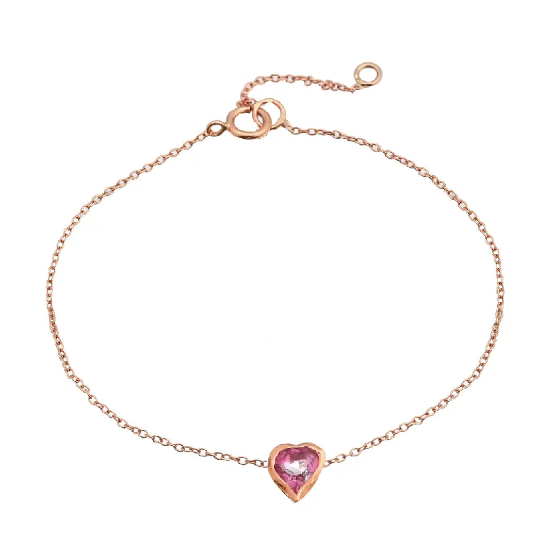 Ladies Bracelets for Evening-Dainty Heart Bracelet