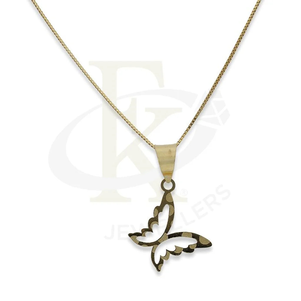 Ladies Teardrop Necklaces -classic chain necklaces -Gold Necklace (Chain with Butterfly Pendant) 18KT - FKJNKL18K2296