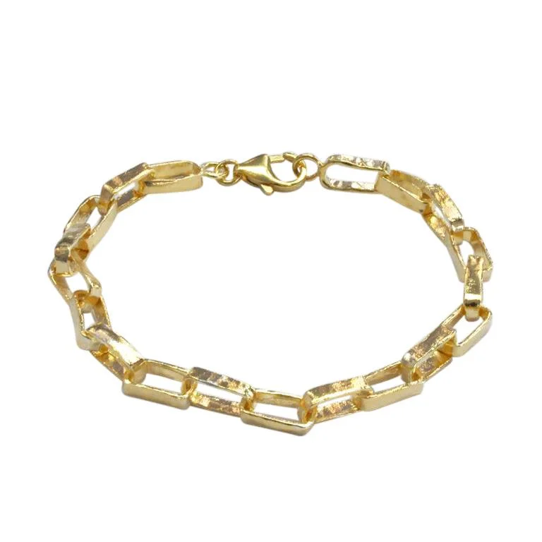 Ladies Bracelets with Sunstone-Saphirim Chain Bracelet - 18ct Gold Vermeil