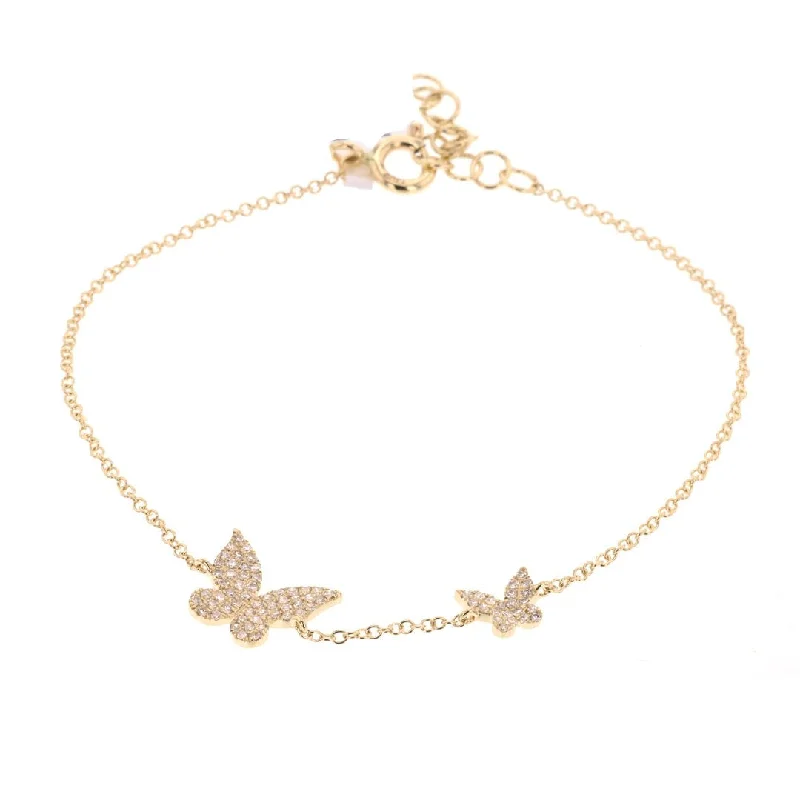 Ladies Bracelets Round Shape-0.18 ctw Diamond Butterfly Bracelet