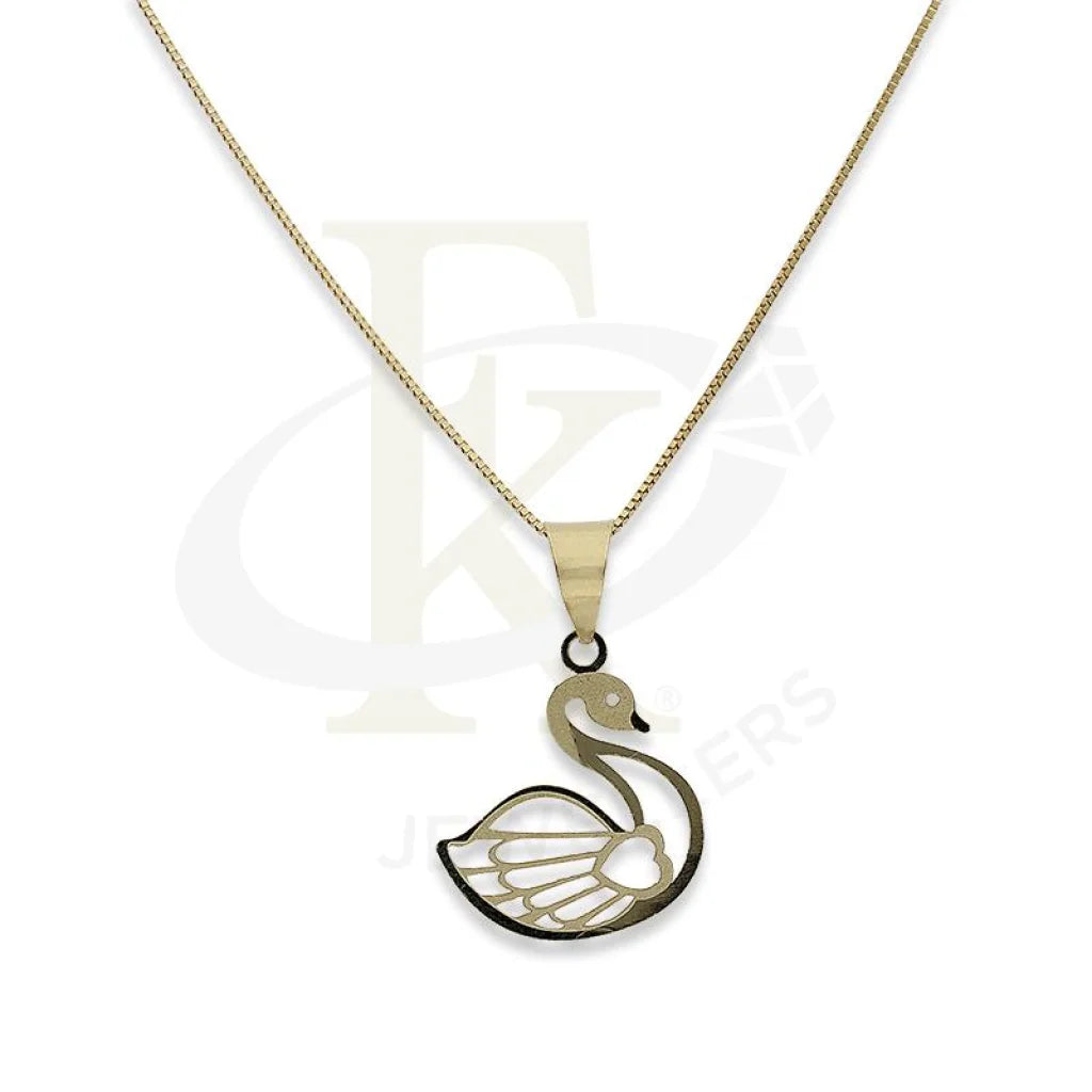 Ladies Sparkly Necklaces -sister necklaces for gifts -Gold Necklace (Chain with Swan with Heart Pendant) 18KT - FKJNKL18K2295