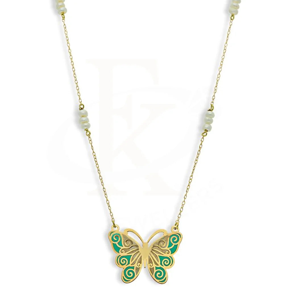 Ladies Yoga Necklaces -initial necklaces for women -Gold Butterfly Necklace 18KT - FKJNKL18K2555