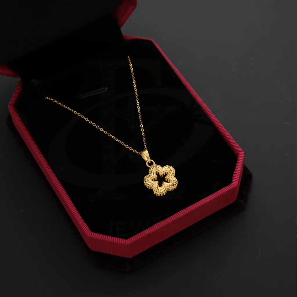 Ladies Butterfly Necklaces -pearl necklaces for women -Gold Necklace (Chain with Star Flower Shaped Pendant) 21KT - FKJNKL21KM8669