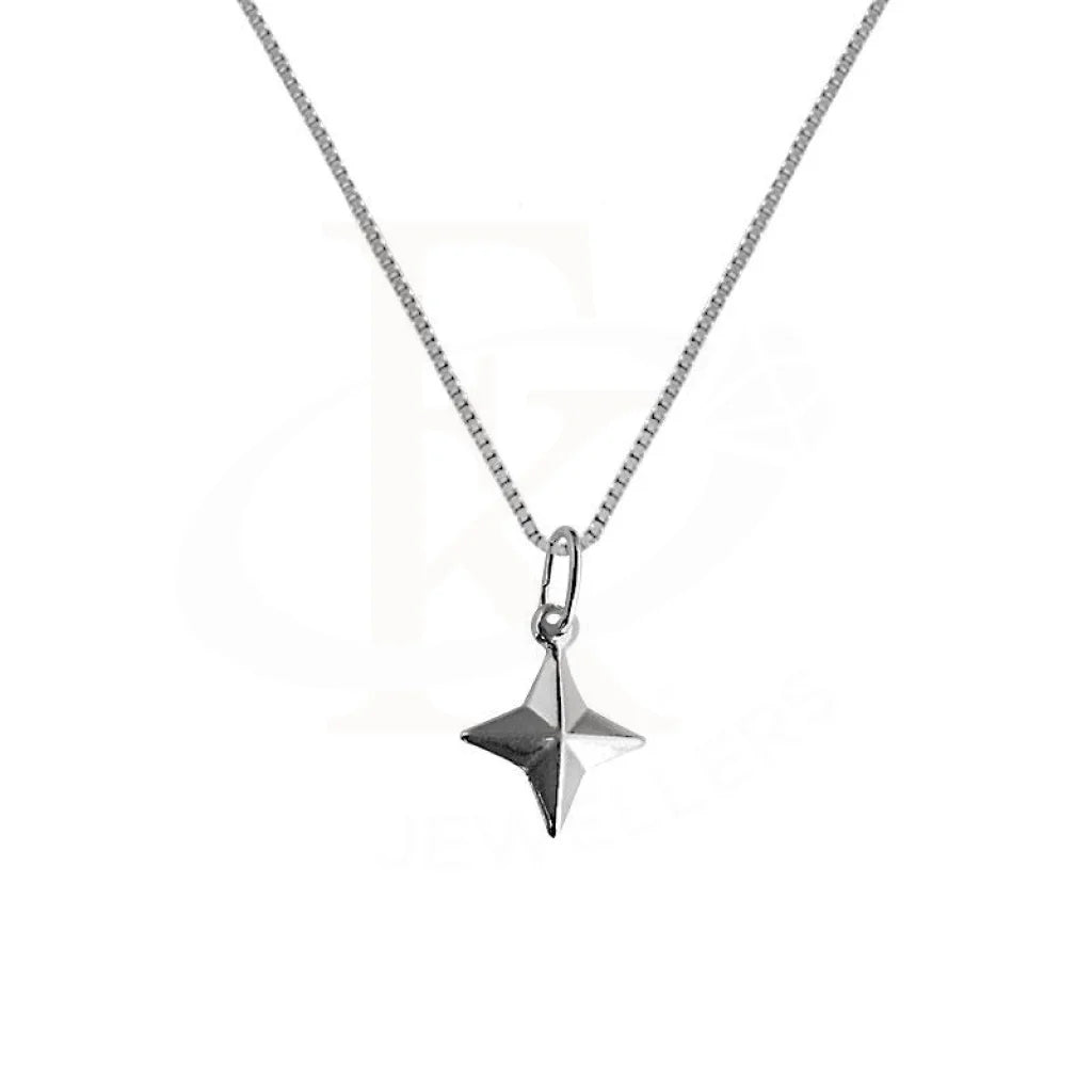 Ladies Serenity Necklaces -beach necklaces for vacations -Silver 925 Necklace (Chain with Ninja Star Pendant) - FKJNKL1865