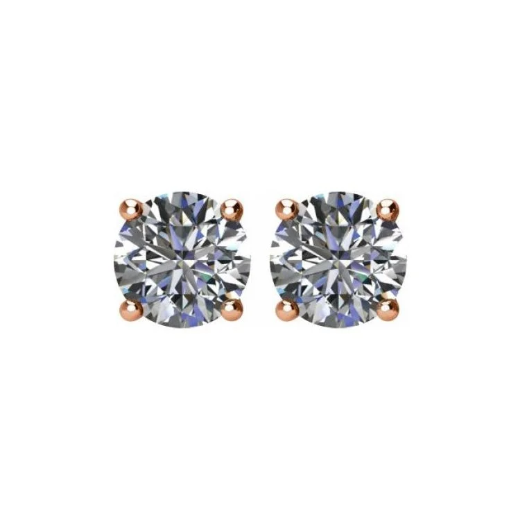 Ladies Sister Earrings -14K Rose 1 1/2 CTW Natural Diamond Stud Earrings