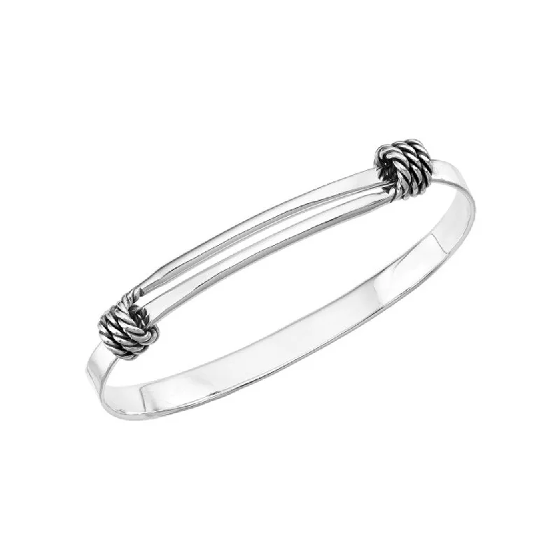 Ladies Bracelets with Birthstone-Sterling Silver Bangle Bracelet