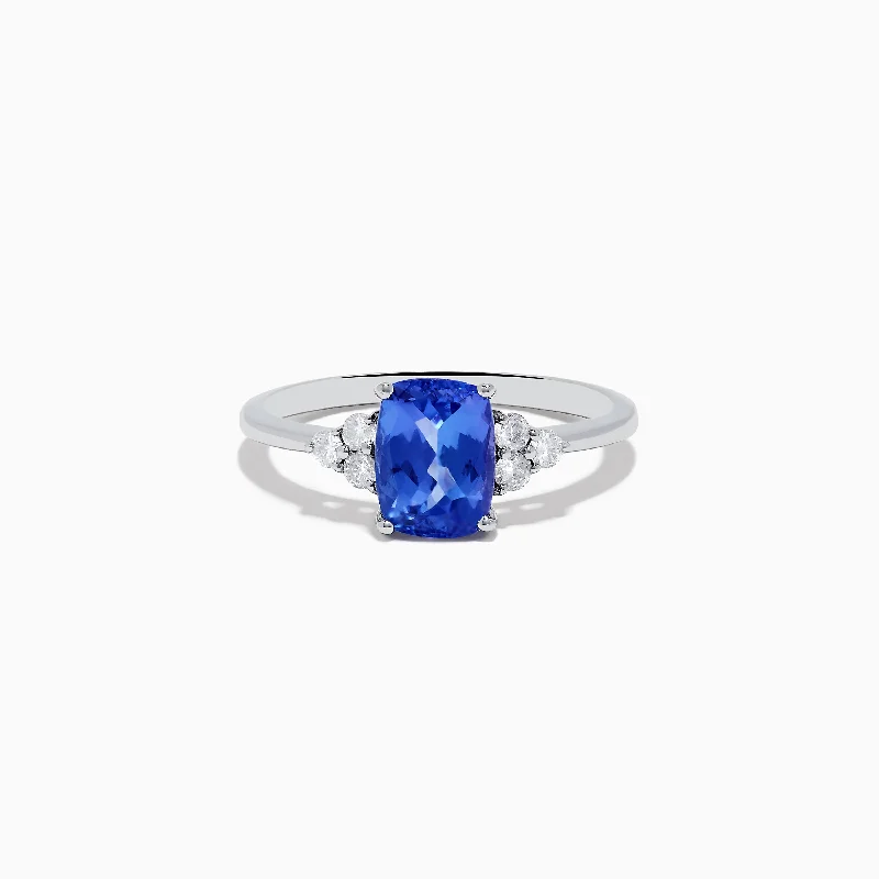 designer women's rings -Nahla Siri Sterling Silver Tanzanite and Diamond Ring