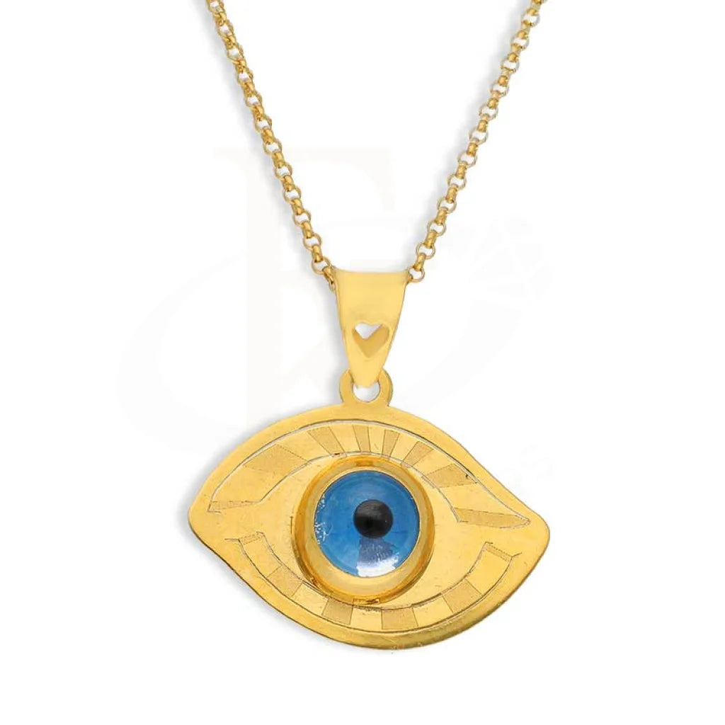 Ladies Family Necklaces -cross necklaces for women -Gold Necklace (Chain with Evil Eye Pendant) 21KT - FKJNKL21K2437