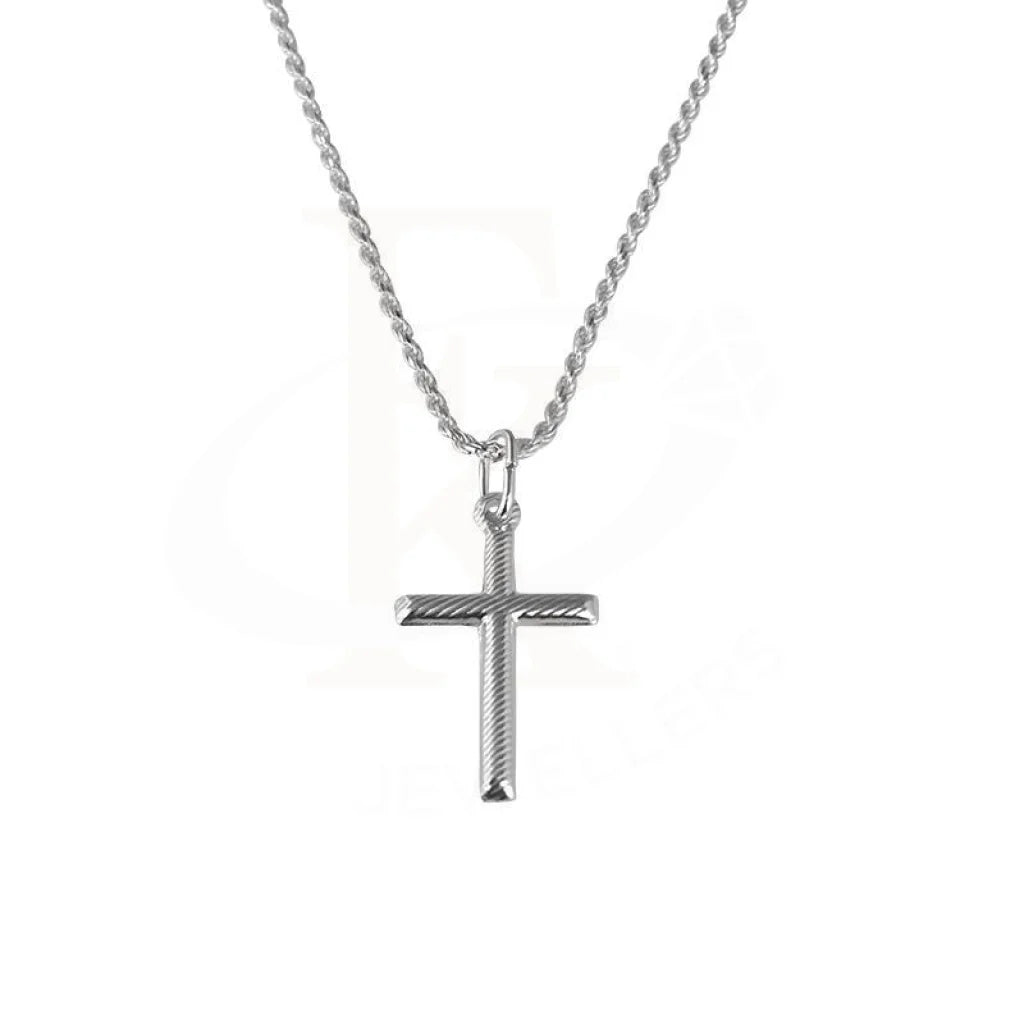 Ladies Geometric Necklaces -handcrafted necklaces for women -Sterling Silver 925 Necklace (Chain with Cross Pendant) - FKJNKL1693