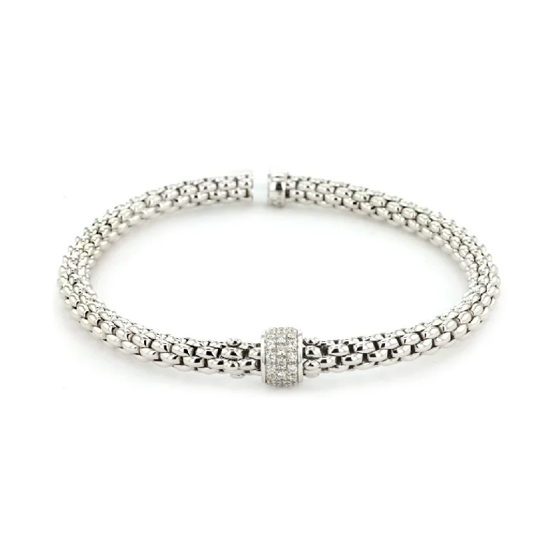 Ladies Bracelets with Flowers-0.29 ctw Diamond Stretch Bracelet