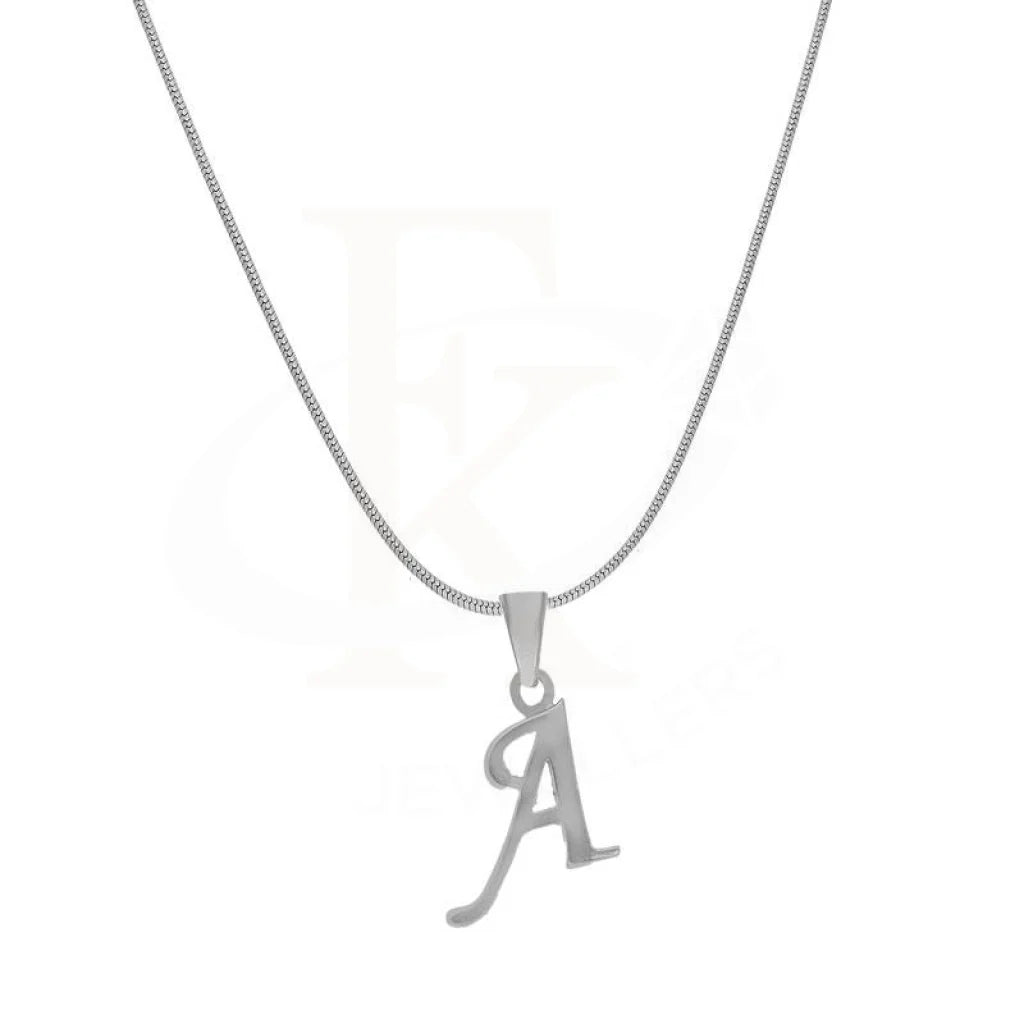 Ladies Team Necklaces -beach necklaces for vacations -Sterling Silver 925 Necklace (Chain with Alphabet Pendant) - FKJNKLSL2050