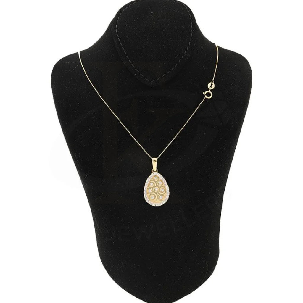 Ladies Punk Necklaces -sister necklaces for gifts -Gold Pear Shaped Necklace 18KT - FKJNKL1985