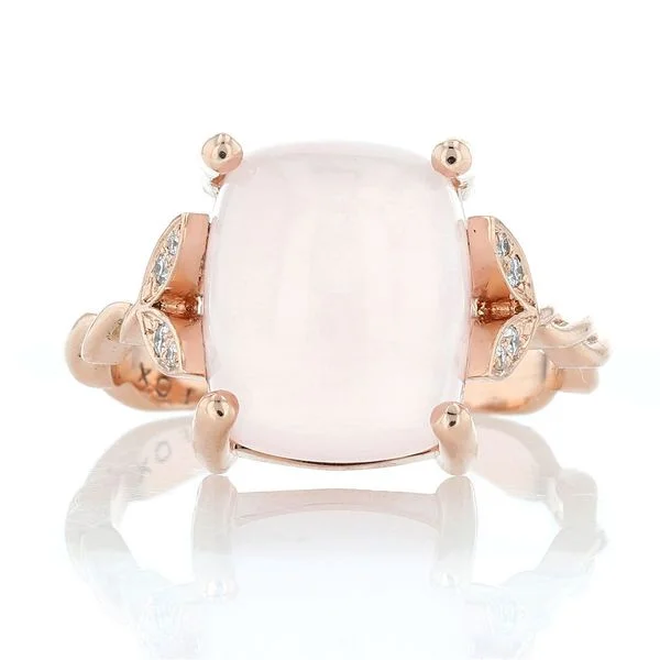 platinum women's rings -Rose Quartz Vine Ring