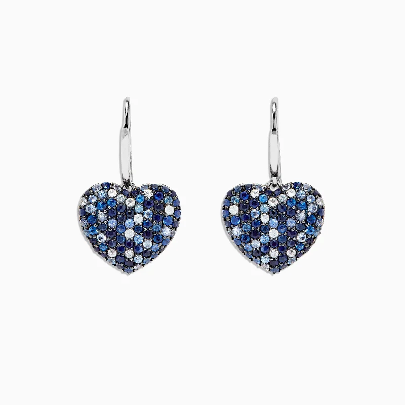 Ladies Confidence Earrings -925 Splash Sapphire Heart Earrings