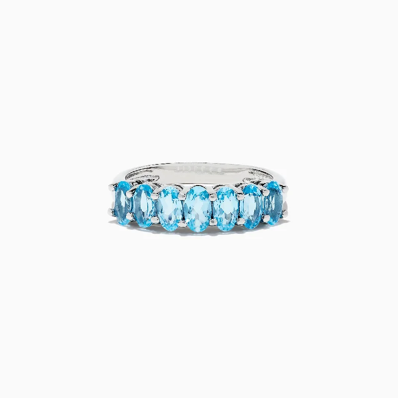 engagement rings for women -925 Sterling Silver Blue Topaz Ring, 1.95 TCW