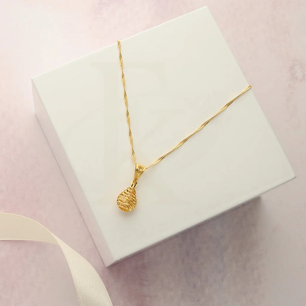 Ladies Family Necklaces -cross necklaces for women -Gold Necklace (Chain with Pear Shaped Pendant) 21KT - FKJNKL21KM5012