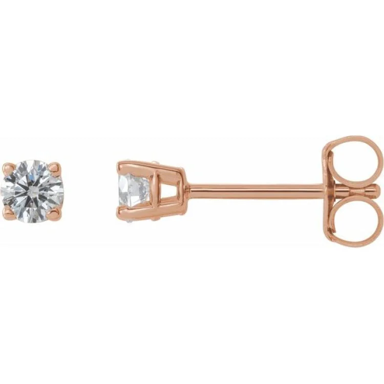 Ladies Farmhouse Earrings -14K Rose 1/4 CTW Natural Diamond Stud Earrings