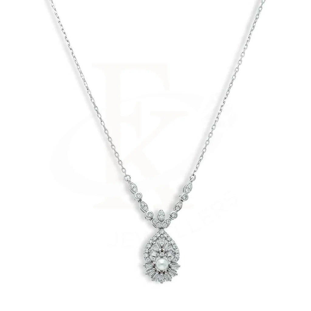 Ladies Geometric Necklaces -topaz necklaces for women -Sterling Silver 925 Leaf Necklace - FKJNKLSL3099