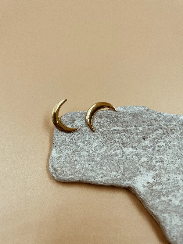 Ladies Inspirational Earrings -Mama Crescent Moon Stud Earrings