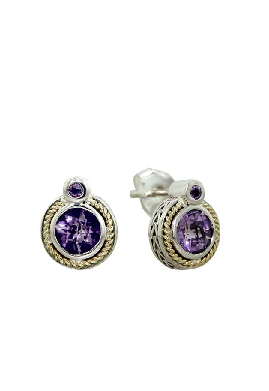 Ladies Moon Earrings -925 Calypso Amethyst Earrings, 1.32 TCW