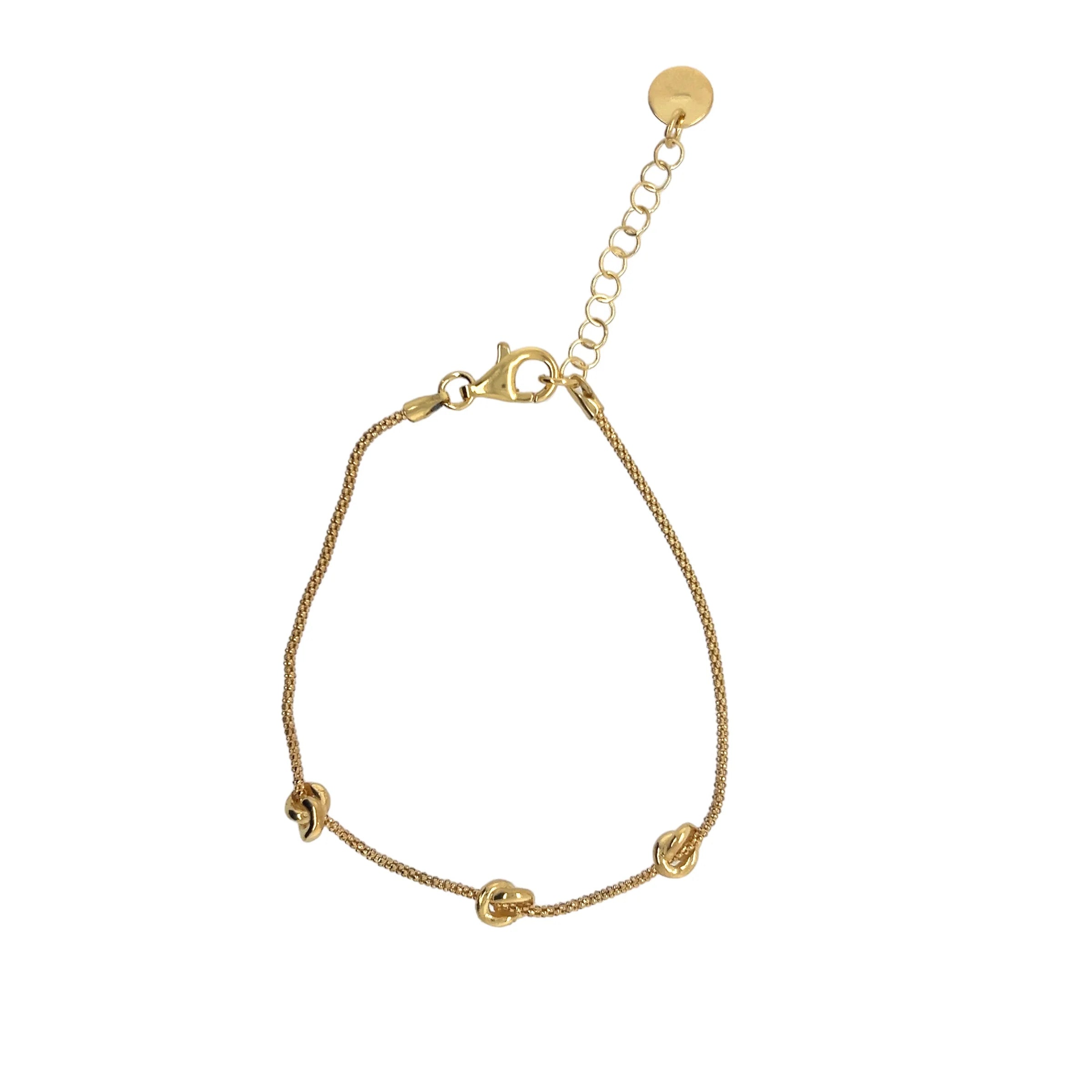 Ladies Bracelets for Mothers-Gold Vermeil Knot Bracelet