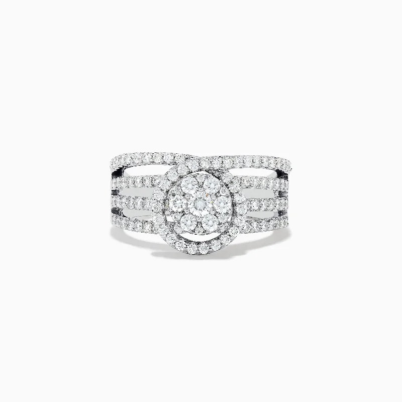 trillion-cut women's rings -Bouquet 14K White Gold Diamond Ring