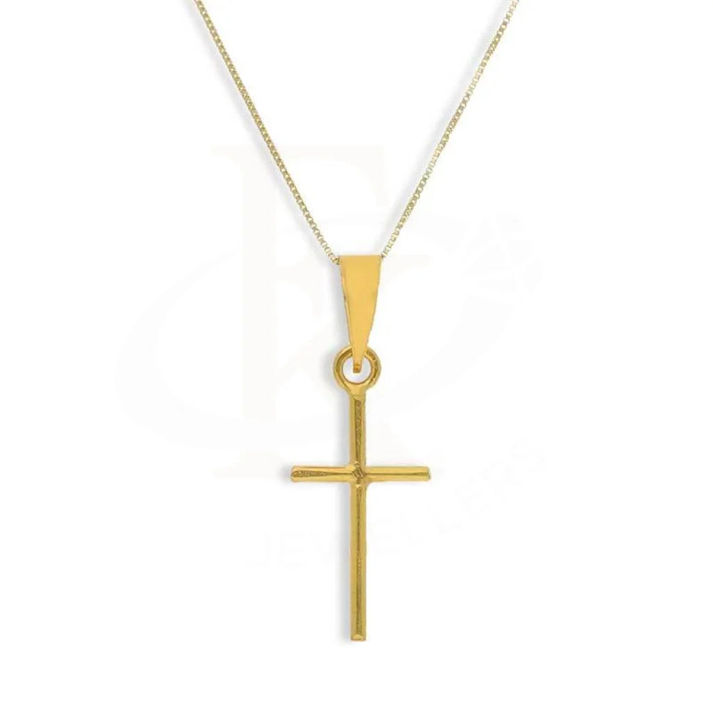 Ladies Ethnic Necklaces -gemstone necklaces for women -Gold Necklace (Chain With Cross Pendant) 18KT - FKJNKL18K3120