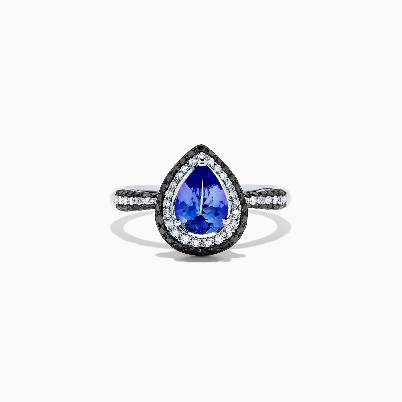 lucky charm women's rings -Nahla Siri 14K White Gold Tanzanite and Diamond Ring, 1.43 TCW