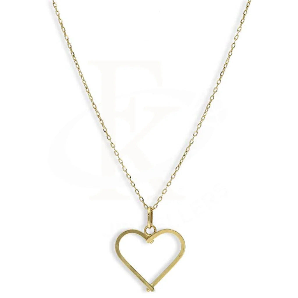 Ladies Mountain Necklaces -moon and stars necklaces -Gold Necklace (Chain With Heart Pendant) 18KT - FKJNKL18K3157