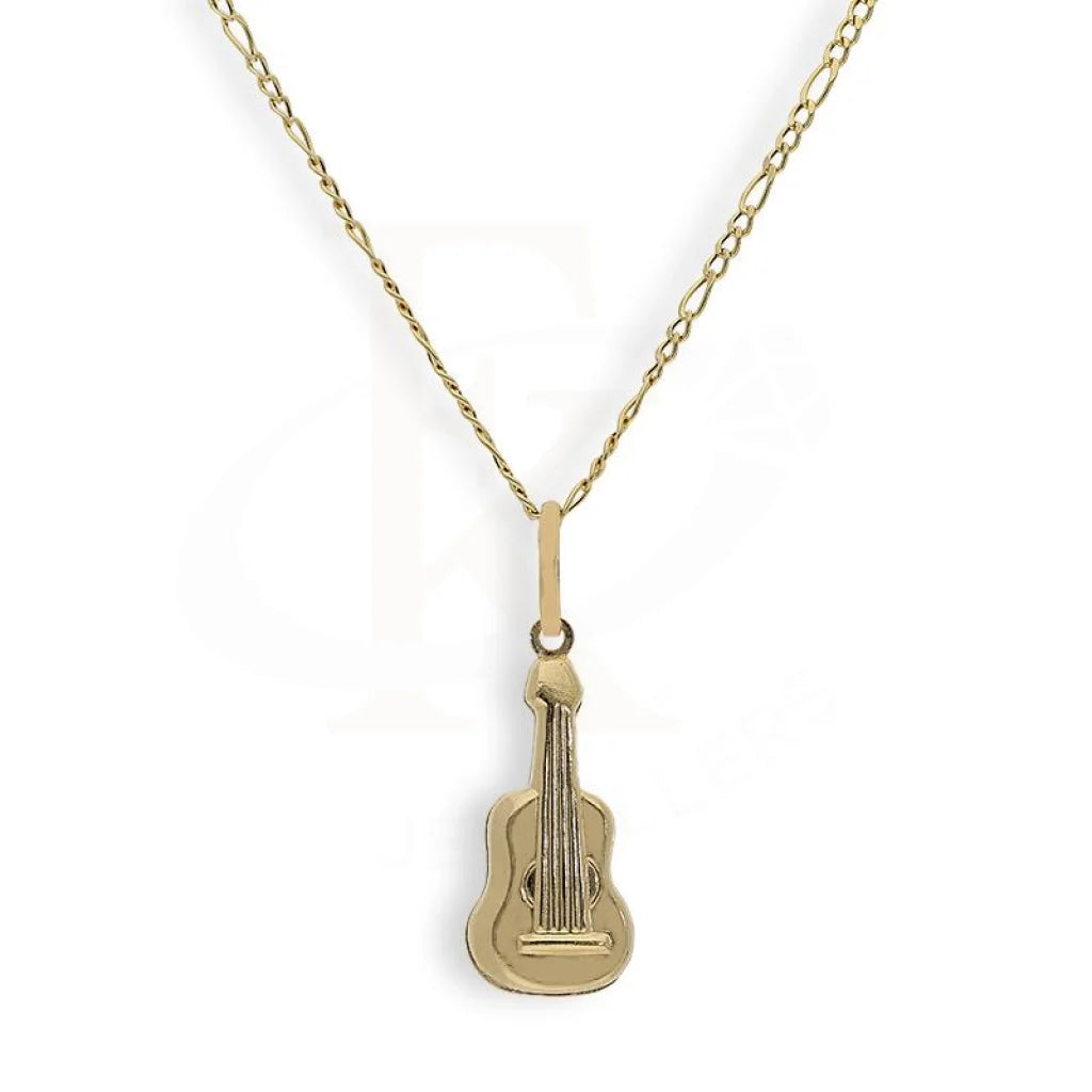 Ladies Opal Necklaces -minimalist bar necklaces -Gold Necklace (Chain with Guitar Shaped Pendant) 18KT - FKJNKL18K2244