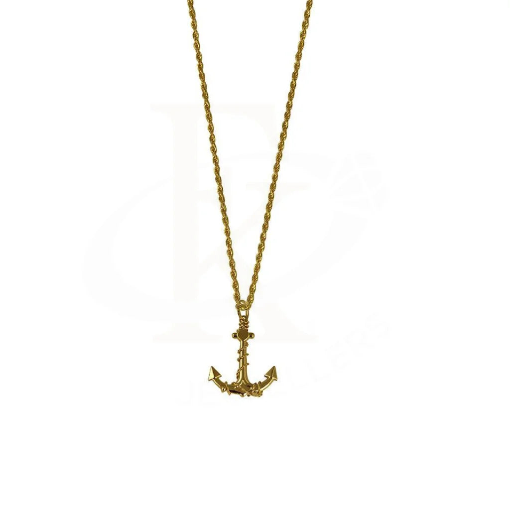 Ladies Punk Necklaces -initial necklaces for women -Gold Necklace (Chain with Anchor Pendant) 18KT - FKJNKL1770