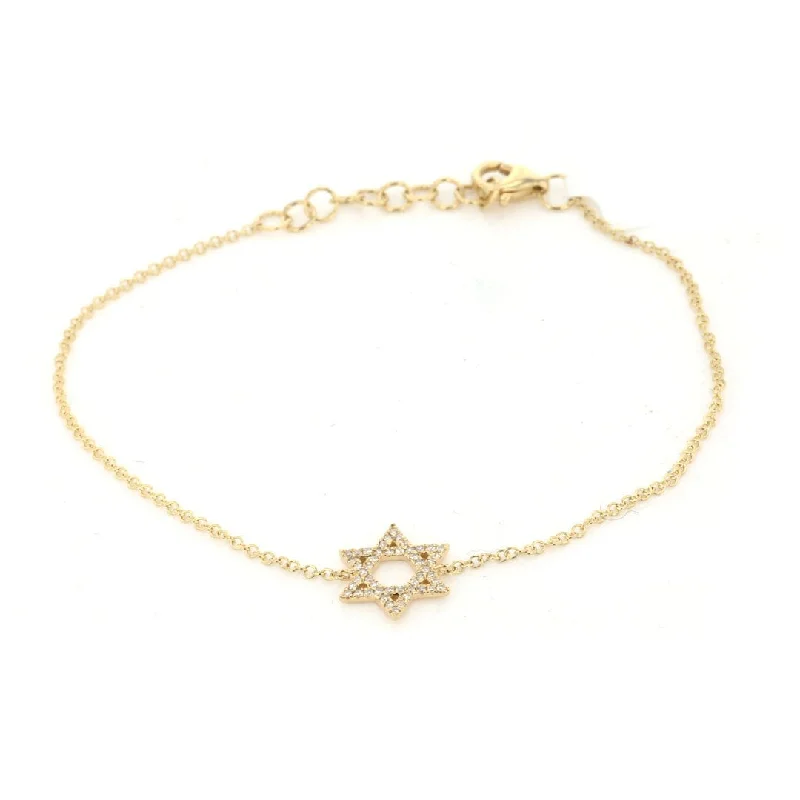 Ladies Bracelets with Zincite-0.11 ctw Diamond Star of David Bracelet