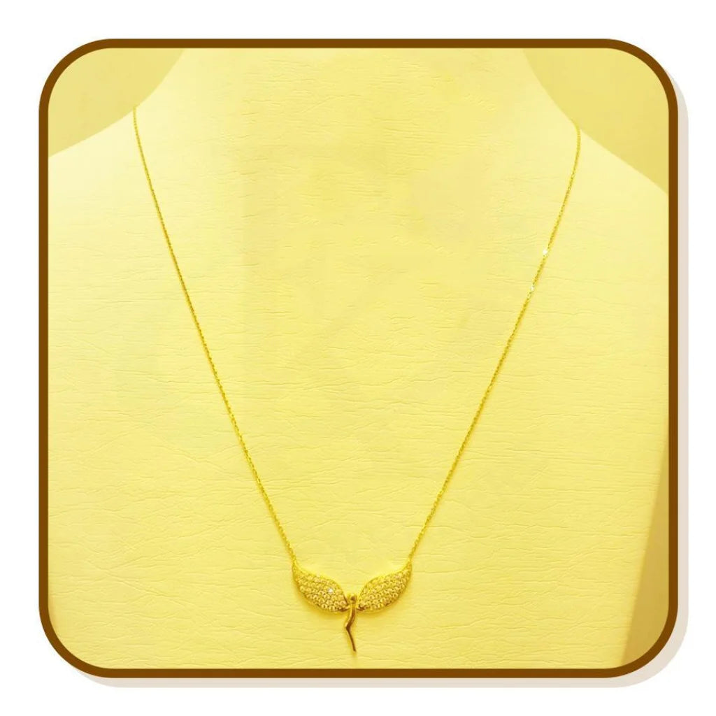 Ladies Rhinestone Necklaces -grandmother necklaces -Gold Angel Necklace 18KT - FKJNKL1191