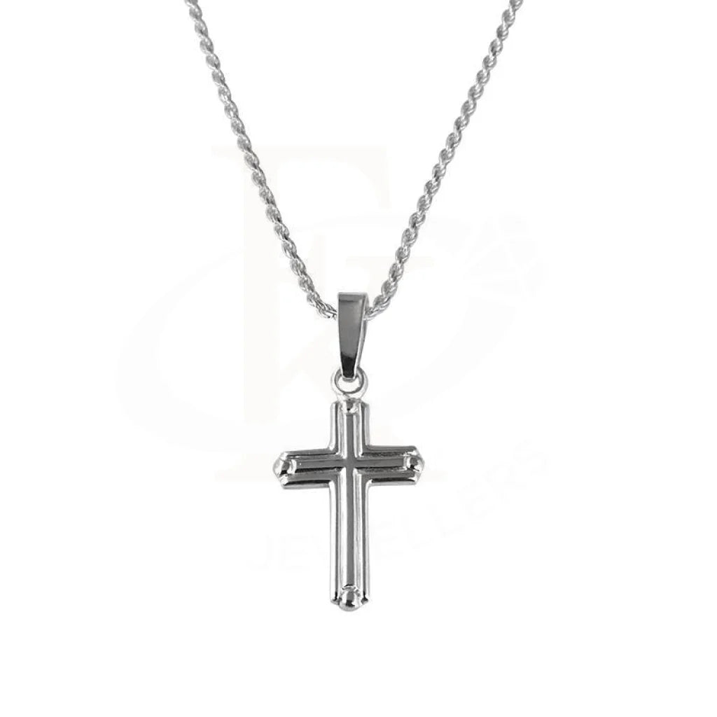 Ladies Birthday Necklaces -non-tarnish necklaces -Sterling Silver 925 Necklace (Chain with Cross Pendant) - FKJNKL1706